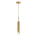 Modern gold led pendant light dining room cylindrical hanging lamp