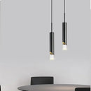 Modern gold led pendant light dining room cylindrical hanging lamp