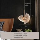 Modern gold led pendant light dining room fan glass chandelier