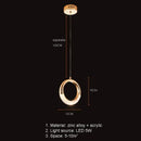 Modern gold led pendant light dining room fan glass chandelier