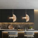 Modern gold led pendant light dining room fan glass chandelier