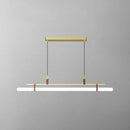 Modern gold led pendant light with leather for dining room
