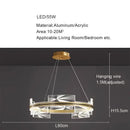 Modern gold led pendant lights crystal chandelier dining room