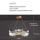 Modern gold led pendant lights crystal chandelier dining room
