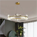 Modern gold led pendant lights crystal chandelier dining room