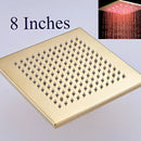 Modern gold led rainfall shower head bathroom top sprayer