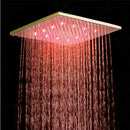Modern gold led rainfall shower head bathroom top sprayer