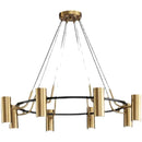 Modern gold led ring chandelier dining room black wire pendant light