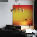 Modern gold led ring chandelier dining room black wire pendant light