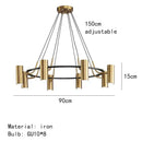 Modern gold led ring chandelier dining room black wire pendant light