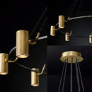 Modern gold led ring chandelier dining room black wire pendant light