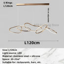 Modern gold led ring chandelier dining room pendant light