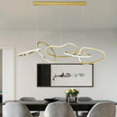 Modern gold led ring chandelier dining room pendant light
