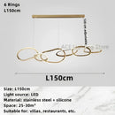 Modern gold led ring chandelier dining room pendant light