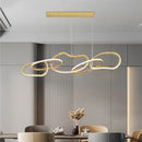 Modern gold led ring chandelier dining room pendant light