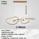 Modern gold led ring chandelier dining room pendant light