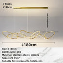 Modern gold led ring chandelier dining room pendant light