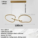 Modern gold led ring chandelier dining room pendant light