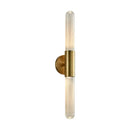 Modern gold led sconce with clear white glass – bedroom wall light