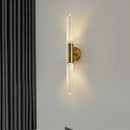 Modern gold led sconce with clear white glass – bedroom wall light