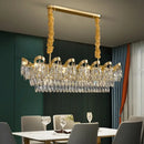 Modern gold led sunflower crystal ceiling chandelier dining room