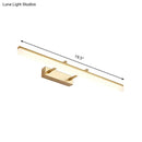 Modern gold led vanity lamp bathroom linear wall light