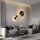 Modern gold led wall lamp black & white bedroom sconce