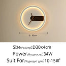 Modern gold led wall lamp clock for living room lighting
