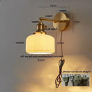 Modern gold led wall lights bedroom ribbed fabric reading lamp