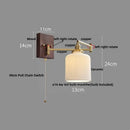 Modern gold led wall lights bedroom ribbed fabric reading lamp