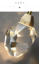 Modern gold led wall sconce with crystal pendant for living room