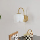 Modern gold led wall sconce with frosted glass for stairway lighting