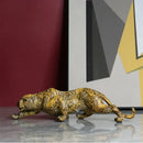 Modern gold leopard resin statue living room wildlife decor