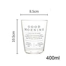 Modern gold letter glass breakfast cup kitchen coffee tumbler