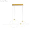 Modern gold linear and ring led chandelier dining room light