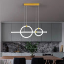 Modern gold linear and ring led chandelier dining room light
