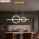 Modern gold linear and ring led chandelier dining room light