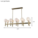 Modern gold linear ceiling light fixture kitchen white glass pendant