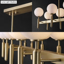 Modern gold linear ceiling light fixture kitchen white glass pendant