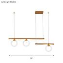 Modern gold linear chandelier lamp dining room led pendant light