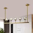 Modern gold linear crystal ball pendant light dining room fixture