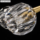 Modern gold linear crystal ball pendant light dining room fixture