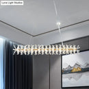 Modern gold linear crystal island lamp for living room
