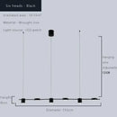 Modern gold linear dimmable led ceiling chandelier dining room light