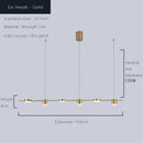 Modern gold linear dimmable led ceiling chandelier dining room light
