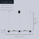 Modern gold linear dimmable led ceiling chandelier dining room light