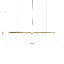 Modern gold linear glass chandelier dining room pendant light