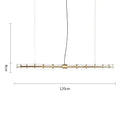 Modern gold linear glass dining room chandelier pendant light