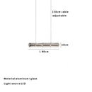 Modern gold linear glass led chandelier for kitchen island