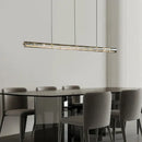 Modern gold linear glass led chandelier for kitchen island
